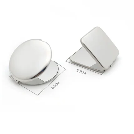 1pcs Portable Women Stainless Steel Makeup Mirror Hand Pocket Folded-Side Cosmetic Make Up Mirror Small Various Shapes - Image 5