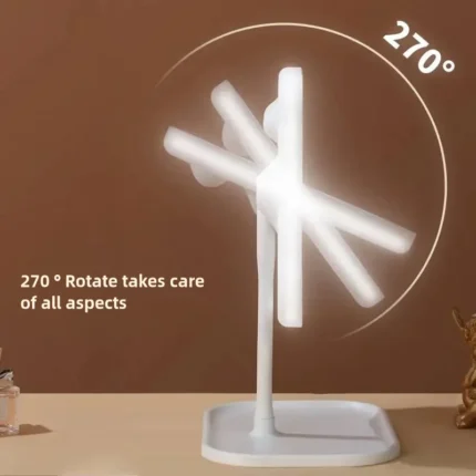 Light up your beauty: LED cosmetic mirror with dimmable, rotating and memory functions - USB cosmetic mirror with monoch - Image 6