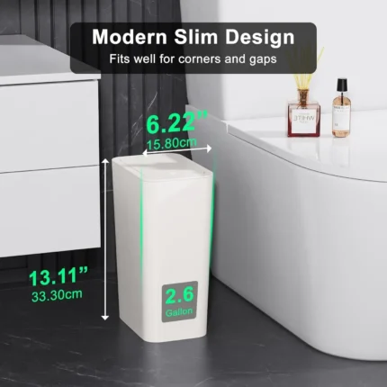 Premium eco-friendly 10L trash cans with pop-up lids. Ideal for bathrooms, kitchens, etc. Maximum purchase: two. - Image 4