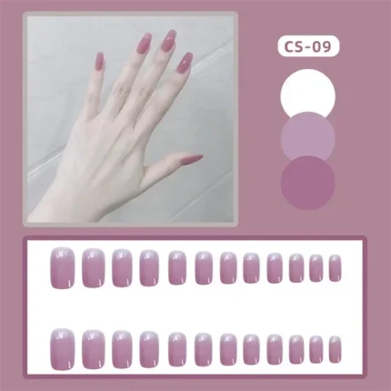 24Pcs/Set Press on Nails Women Maincure Tools Matte White French False Nail ABS Short Coffin Fake Nails Full Cover Nail Art Tips - Image 31