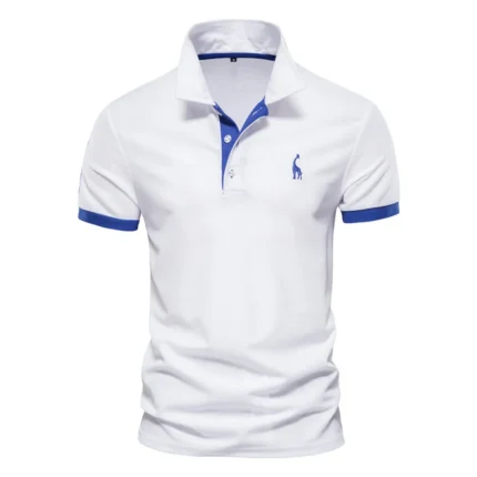 Dropshipping Polo Giraffe Shirt Men Quality Embroidery Summer Short Sleeve Polo Casual Business Social Mens Polos BR Size - Image 11