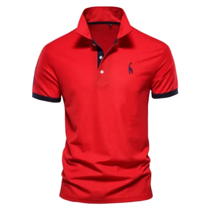 Dropshipping Polo Giraffe Shirt Men Quality Embroidery Summer Short Sleeve Polo Casual Business Social Mens Polos BR Size - Image 7