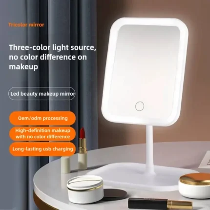 Light up your beauty: LED cosmetic mirror with dimmable, rotating and memory functions - USB cosmetic mirror with monoch - Image 3