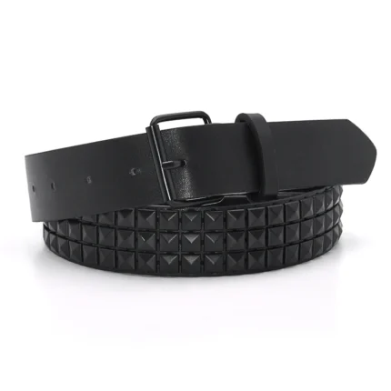 Pyramid Fashion Rivet Belt Men&Women's Studded Belt Punk Rock With Pin Buckle Drop Shipping Black - Image 3