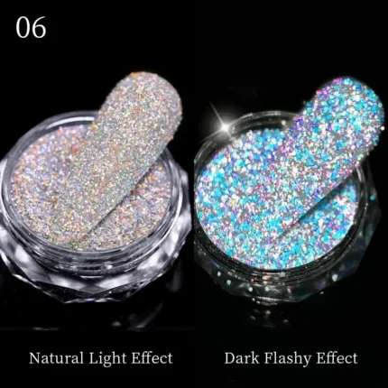 Green Chameleon Color Pigment Nail Powder Summer Pretty Shiny Nail Glitter Metallic Glitter Powder Chrome Dust UV Gel Nail Art - Image 50