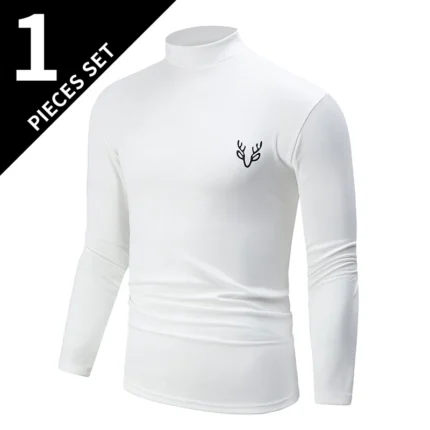 3-Piece Men's White BottoMing Small Turtleneck Shirt In Autumn And Winter Casual Joker Fashion Long Sleeve T-Shirt Teenagers War - Image 8