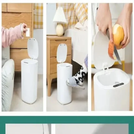 Auto-Sensing Trash Can 12L - Smart Waterproof Electric Garbage Bin for Kitchen/Bathroom, Touchless White Trash Can with Lid - Image 6