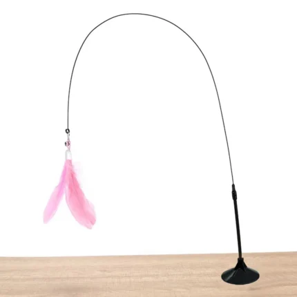 Cat Teaser Indoor Cat Stick Toy Interactive Suction Cup Cat Toy With Removable Feathers, Fun Exercise For Cats And Kittens - Image 4