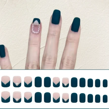 24PCS Short Silver Blue Star Moon Fake Nail Finished Product Full Cover Acrylic Removable Reusable Waterproof Press on Nails Art - Image 16