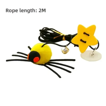 Cat Toy Hanging Door To Pet Relieve Depression Swinging Hanging Elastic Rope Feather Playing StickBall Spider Toys - Image 6