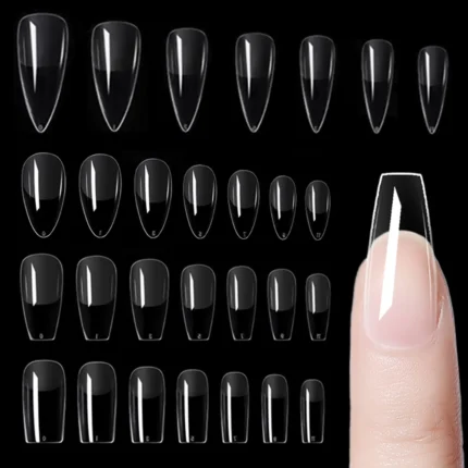 120pcs/Bag Press on Nails Coffin Nail Tips clear Full Cover Fake Nail Artificial Press on Long Ballerina - Image 3