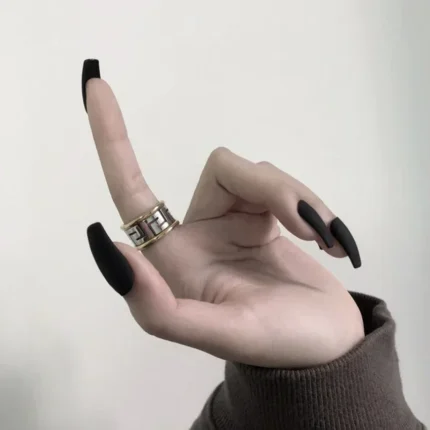 24Pcs/Set Press on Nails Women Maincure Tools Matte White French False Nail ABS Short Coffin Fake Nails Full Cover Nail Art Tips - Image 4