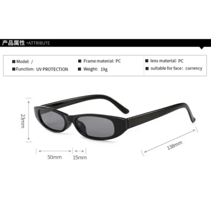New Small Narrow Cat Eye Sunglasses Women Men Luxury Brand Black Red Sun Glasses Retro Tiny Rectangle Candy Shades Lentes De Sol - Image 5