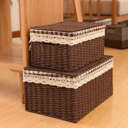 Large Paper Rope Woven Storage Basket, Storage Basket, Organizing Box, Living Room, Bedroom, Study, Toy Stackable Storage Box - Image 2