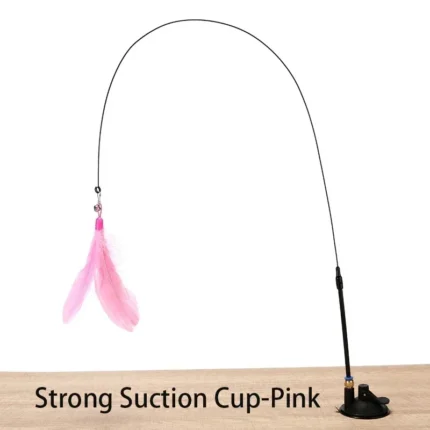 Interactive Cat Toy Handfree Cat Stick Playing Kitten Playing Teaser Wand Toy Suction Cup Bird/Feather Cat Wand Pet Supplies - Image 9