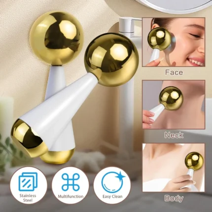 Ice Globes for Face Eyes Steel Hot & Cryo Sticks Facial Massager Tool Cooling Roller for Daily Beauty Routines Skin Care Gift - Image 4