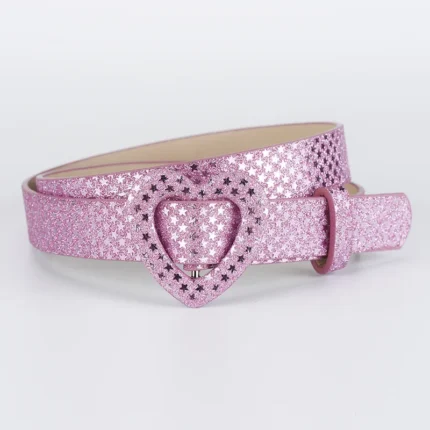 New Love Heart Button PU Needle Buckle Thin Waist Belt with Casual Decoration Paired High-end Unisex Girls's Belts for Children - Image 10