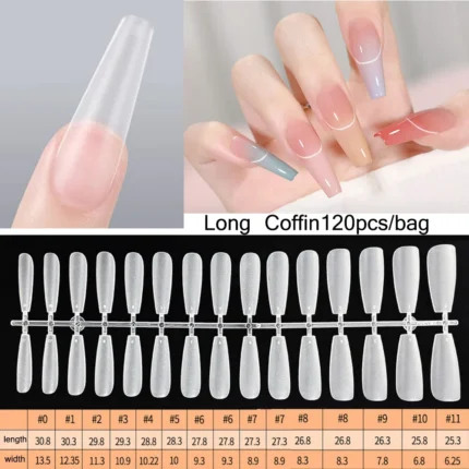 120pcs/Bag Press on Nails Coffin Nail Tips clear Full Cover Fake Nail Artificial Press on Long Ballerina - Image 28