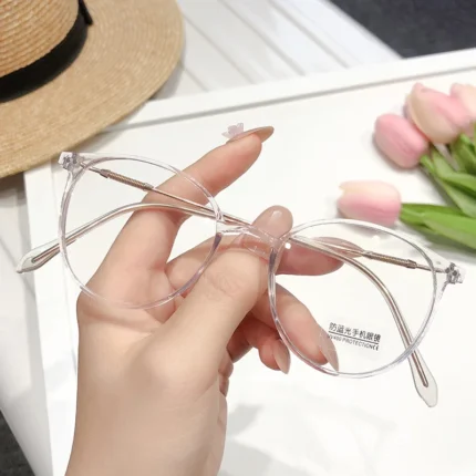 New Vintage Anti-Blue Light Round Glasses Women Men Black Clear Optical Frame Spectacles Computer Goggles Reading Eyeglasses - Image 5