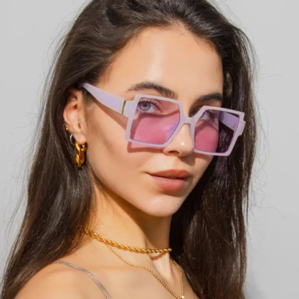 1/2pcs Vintage Large Frame Square Sunglasses Women Retro Brand Big Frame Female Sun Glasses Black Fashion Gradient Eyeglasses - Image 4