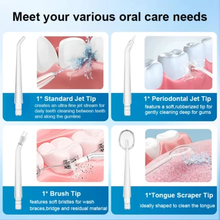 Teeth Water Flosser Electric Oral Irrigator Portable Home Dental Cleaning Teeth Rechargeable Waterproof Teeth Cleaner Oral Care - Image 6