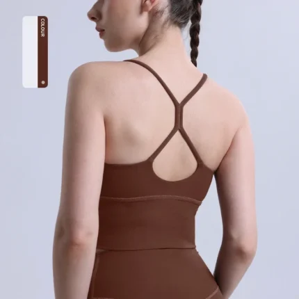 Solid Color Women Gym Yoga Naked Feeling Sexy Cross Back Y shape Sports Bra Fitness Yoga Jogging Workout Sports Women Sling - Image 9