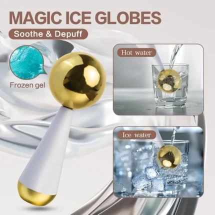 Ice Globes for Face Eyes Steel Hot & Cryo Sticks Facial Massager Tool Cooling Roller for Daily Beauty Routines Skin Care Gift - Image 3
