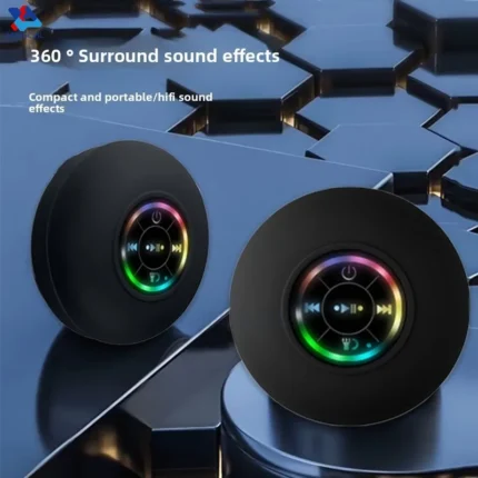 Mini Portable MINGCVIL Bluetooth Audio IPX4 Waterproof Led Lights Bathroom Outdoor Large Suction Cup Can Adsorbed Wall Speaker - Image 5