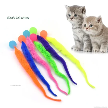 Cat interactive toys Tickle Cat Colorful bouncing ball Pet supplies Puzzle teasing indoor cat worm caterpillar elastic toy - Image 3