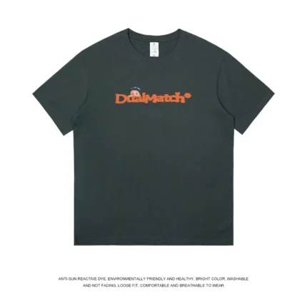 Pure Cotton Heavy Summer Trendy Brand Beauty Round Neck Short-sleeved T-shirt Men's Loose Couple Half-sleeved Shoulder-down - Image 7
