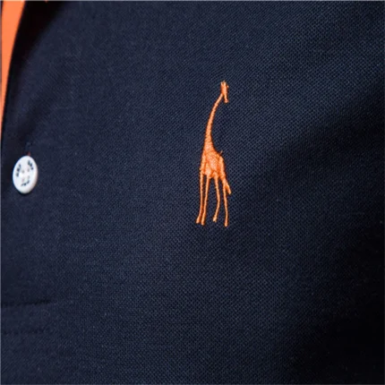 Dropshipping Polo Giraffe Shirt Men Quality Embroidery Summer Short Sleeve Polo Casual Business Social Mens Polos BR Size - Image 3