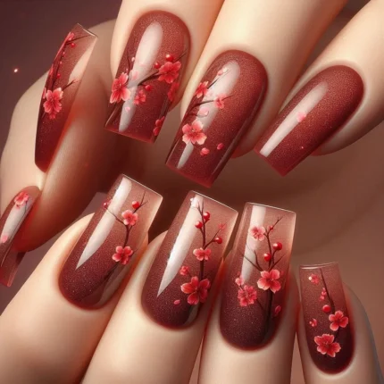 24pcs/set Medium Long fake nails for Spring summer beautiful flowers mushroom bees cute almond square tips press on false nails - Image 16