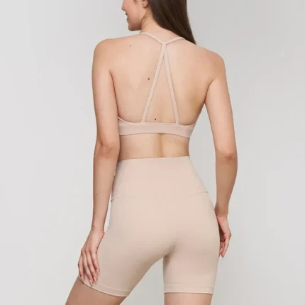 2024 New Yoga Shorts Sets Shockproof Vest High Waist Shorts Breathable Women's Tight Fitting Sports Yoga Sexy Crop Top Gym Set - Image 8