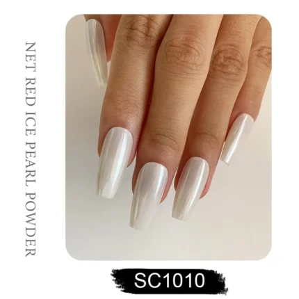 HNDO White Pearl Powder Rubbing Chrome Dust Shell Pigment Bright Shiny Effect for Manicure DIY Nail Art Design Nails SP8001 - Image 4
