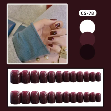24Pcs/Set Press on Nails Women Maincure Tools Matte White French False Nail ABS Short Coffin Fake Nails Full Cover Nail Art Tips - Image 36