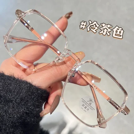 Blue Light Blocking Glasses Fashion High-end Men Optical Clear Glasses Black Oversized Square Frame Eyeglasses Women Eyewear - Image 7