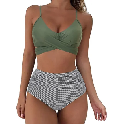 Fashion Women's Summer Sexy Tie-Dye Split Two-Piece  Bikini Swimsuit - Image 12