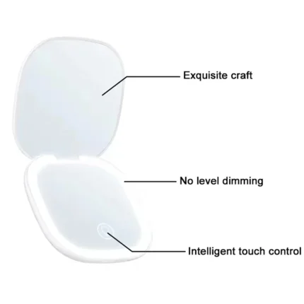 LED Travel Makeup Mirror 3.5inch Lighted Compact Mirror with 1X/5X Magnifying 2 Sided 1 Colors Portable for Handbag Purse Gift - Image 4