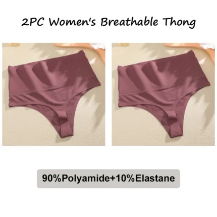FINETOO 2Pcs Women Waffle Bodysuit Shapewear Sexy High Waist Panties Tummy Control Thongs Female Breathable Slimming Underwear - Image 14