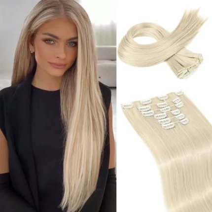 Clip In Hair Extensions Hair Extensions Thick Long Lace Weft Lightweight Synthetic Hairpieces For Women - Image 14