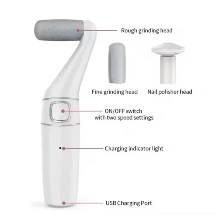 Professional hot selling Waterproof Rechargeable USB Charging Electric Callus Remover Electronic Foot File - Image 3