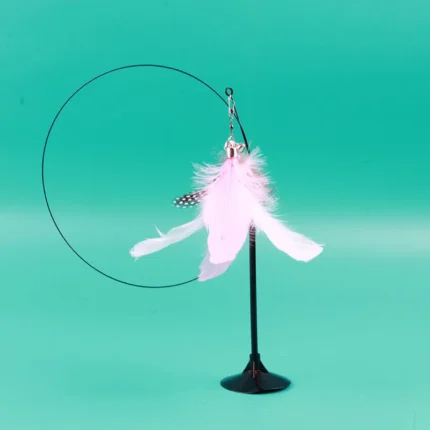 Funny Cat Toy Folorful Fluffy Feather With Bell Sucker Cat Stick Toy Kitten Play Interactive Detachable Teaser Wand Cat Supplies - Image 12