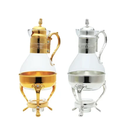 Southeast Asia Metal Retro Coffee Pot 3-piece Mirror Plating Process Can Be Heated Glass Coffee Pot Coffee Maker  Espresso - Image 5
