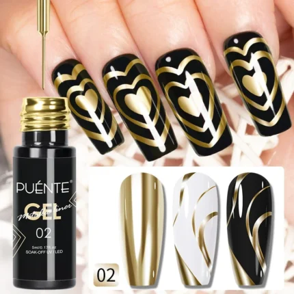 5ml Golden Silvery Metallic Painting Liner Gel Polish Chrome Mirror Effect Semi-Permanent Varnish For Stunning French Nail Art - Image 55