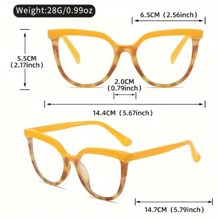 Elegant Cat Eye Glasses for Women - Vintage-Inspired Gradient, Full Frame, Lightweight & Durable, Blue Light Blocking Clear Lens - Image 3
