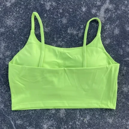 Women's Solid Color Spaghetti Strap Sports Bra Tight Fitness Camisole Top with Chest Pad for Yoga, Gym & Comprehensive Training - Image 8