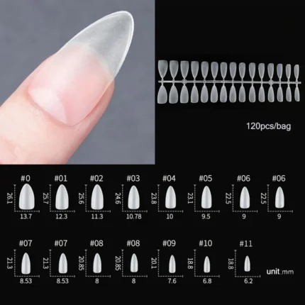 120pcs/bag Matte Press On Nail Tips Soft Full Cover False Nails Oval Almond Sculpted Fake Nail - Image 16