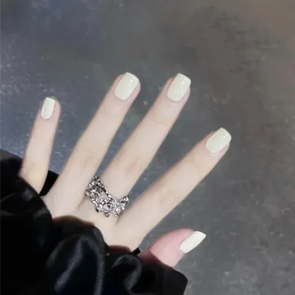 24Pcs/Set Press on Nails Women Maincure Tools Matte White French False Nail ABS Short Coffin Fake Nails Full Cover Nail Art Tips - Image 68