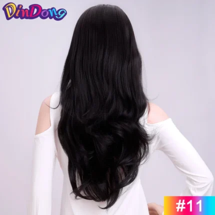 24 Inch Synthetic Long Wavy Head Tied  3/4 Half Wigs for Women With Clips In, Hair Extension Blonde Wigs - Image 10