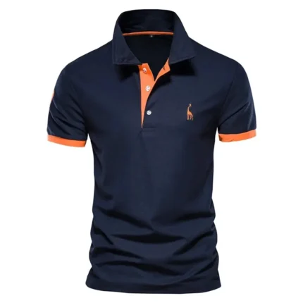 Dropshipping Polo Giraffe Shirt Men Quality Embroidery Summer Short Sleeve Polo Casual Business Social Mens Polos BR Size - Image 12